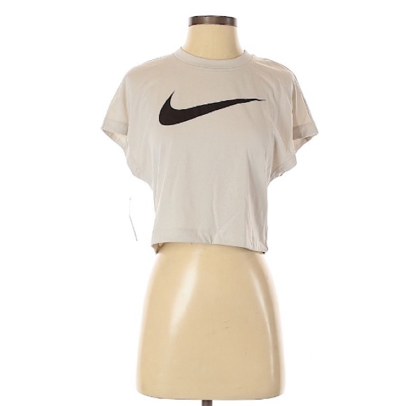 beige nike crop top